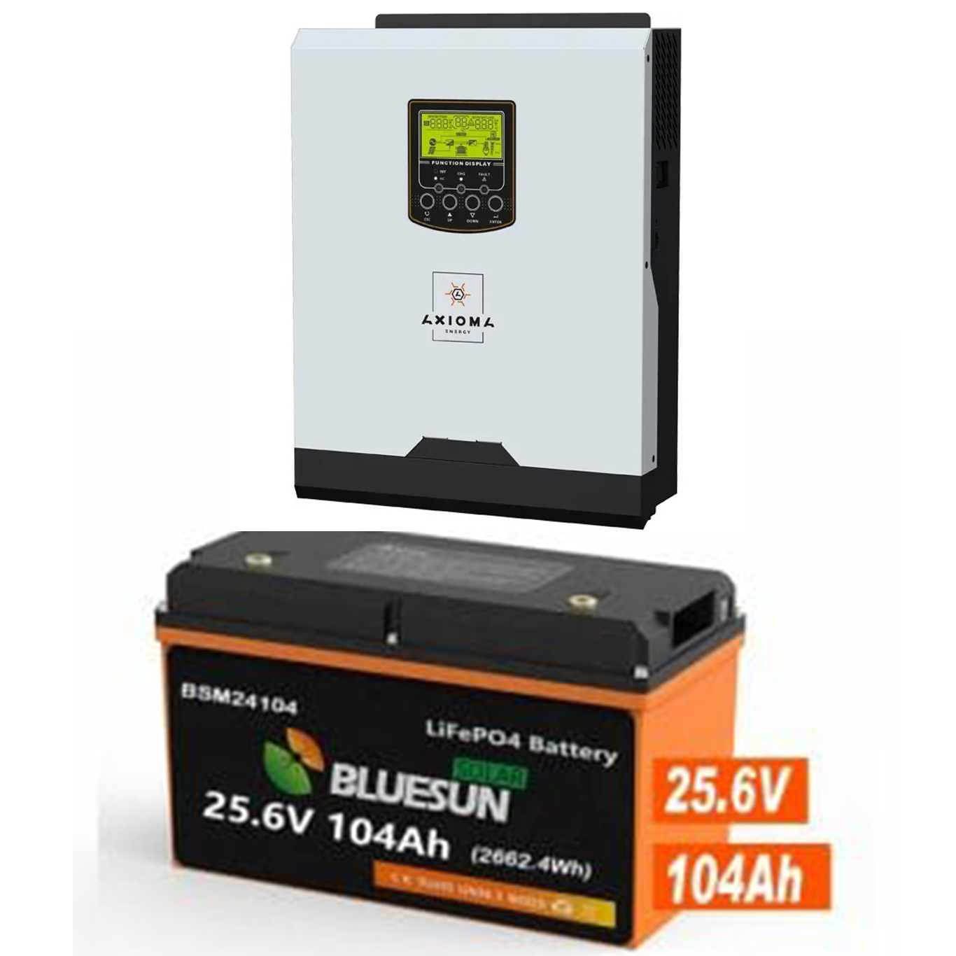 Комплект для квартири. Інвертор Axioma Energy 3 кВт+АКБ LIFEPO4 Bluesun BSM24104 на 2,66 кВт год