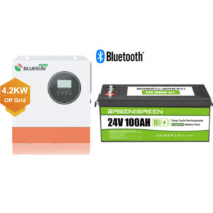 Комплект енергонезалежності: Гібридний інвертор Bluesun 4.2 кВт та LiFePO4 акумулятор Basen Green 24В 100Аг